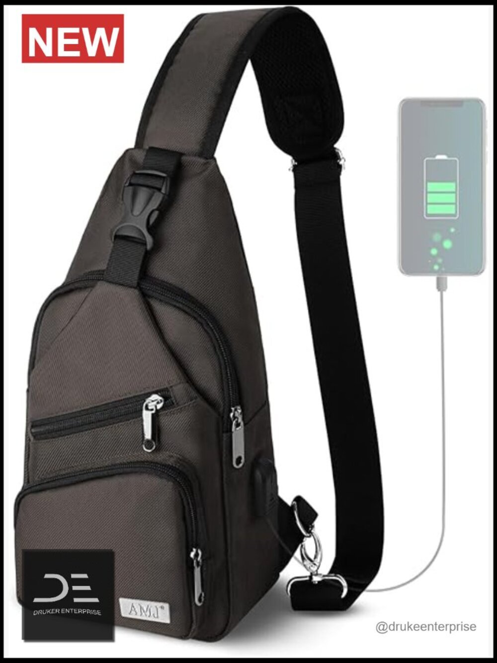 Nylon Crossbody Sling Bag Shoulder Backpack Daypack for Hiking Travel